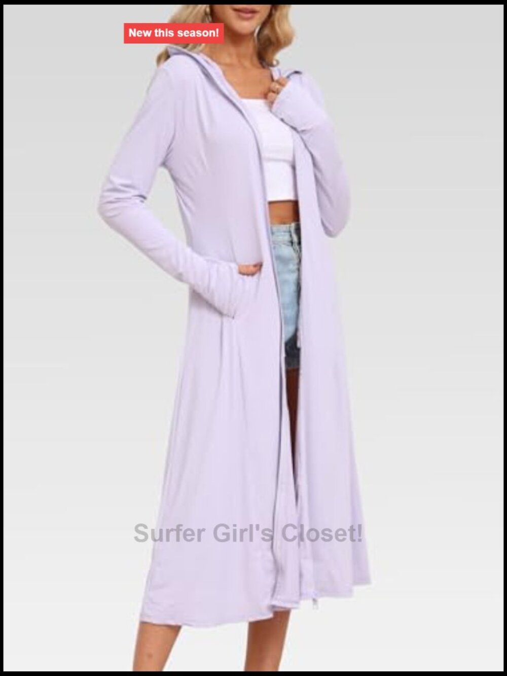 UPF 50+ Long Sleeve Swimsuit Cover Up Full Zip UV Dress - Picture 2 of 7
